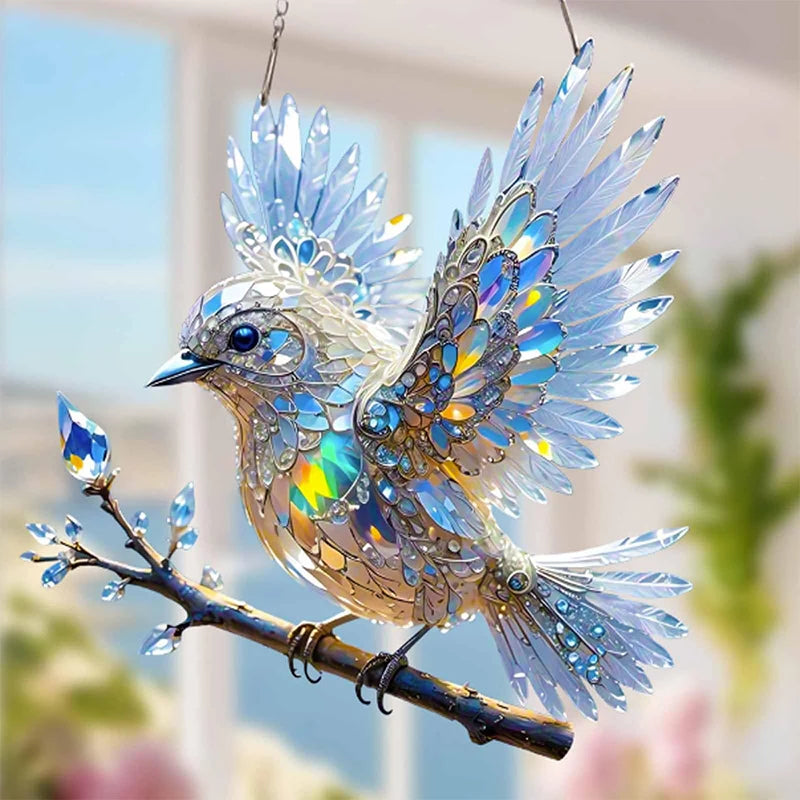 decoration home Art Hummingbird Acrylic Crystal Sky Bluebird Colorful Decorations Charming Shining Artworks Art Kit Home Decor