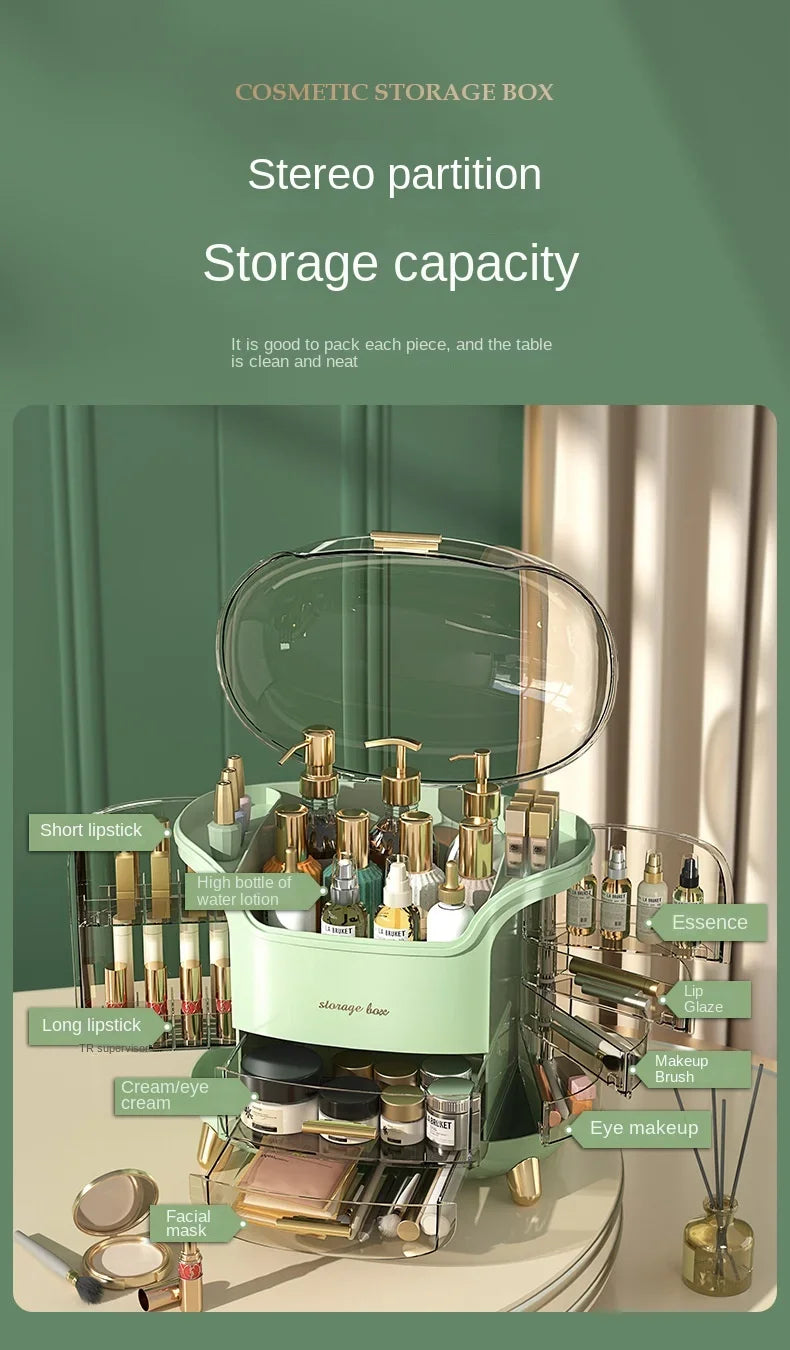 Bathroom Dressing Table Sundries Container Transparent Desk Makeup Organizer Box Large Capacity Cosmetic Jewelry Storage Drawer