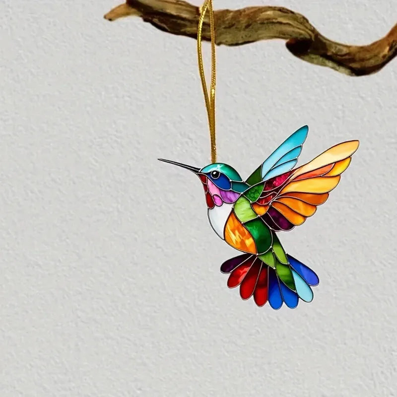 decoration home Art Hummingbird Acrylic Crystal Sky Bluebird Colorful Decorations Charming Shining Artworks Art Kit Home Decor