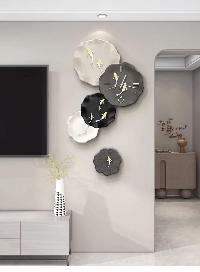Abstract Art Living Room Decorative Painting Wall Clock Background Wall Clock Decoration Clocks Wall Home Decor