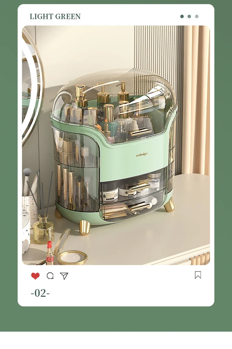 Bathroom Dressing Table Sundries Container Transparent Desk Makeup Organizer Box Large Capacity Cosmetic Jewelry Storage Drawer