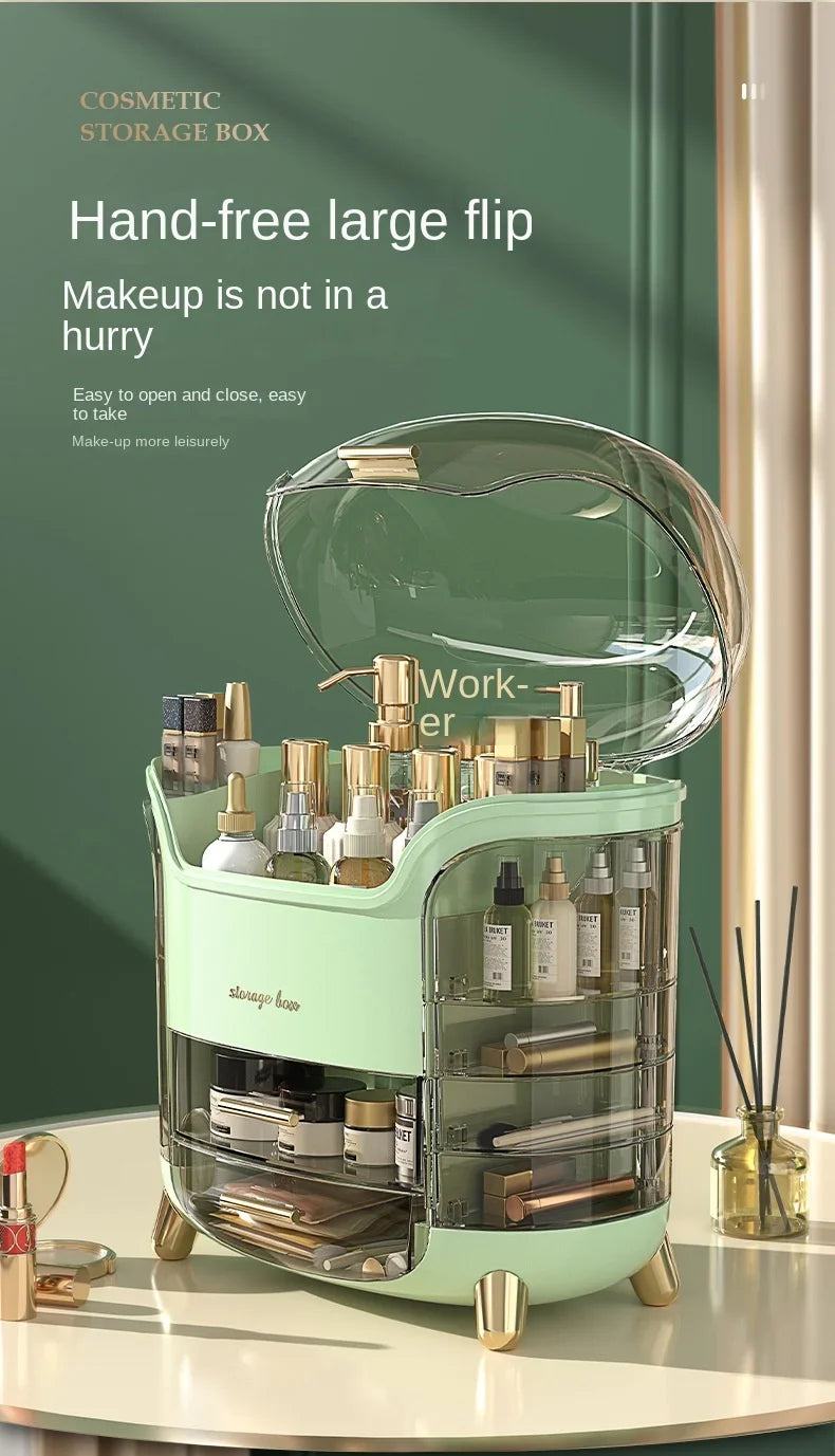 Bathroom Dressing Table Sundries Container Transparent Desk Makeup Organizer Box Large Capacity Cosmetic Jewelry Storage Drawer