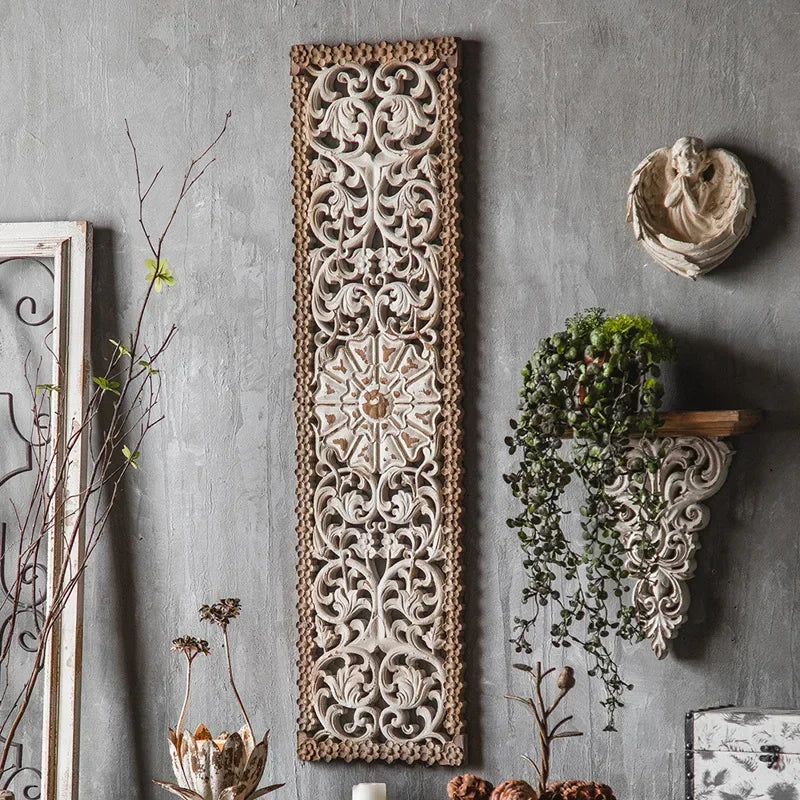Vintage Antique Hollowed Out Wall Decoration Accents Living Room Bedroom Hangings Wall Decor Luxury Entrance Hall Background