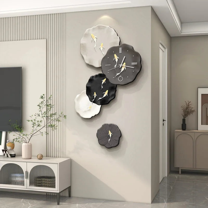 Abstract Art Living Room Decorative Painting Wall Clock Background Wall Clock Decoration Clocks Wall Home Decor