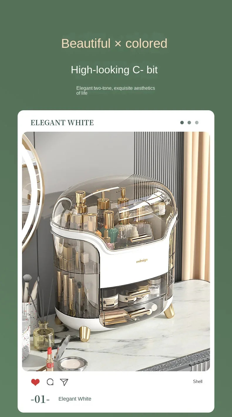 Bathroom Dressing Table Sundries Container Transparent Desk Makeup Organizer Box Large Capacity Cosmetic Jewelry Storage Drawer