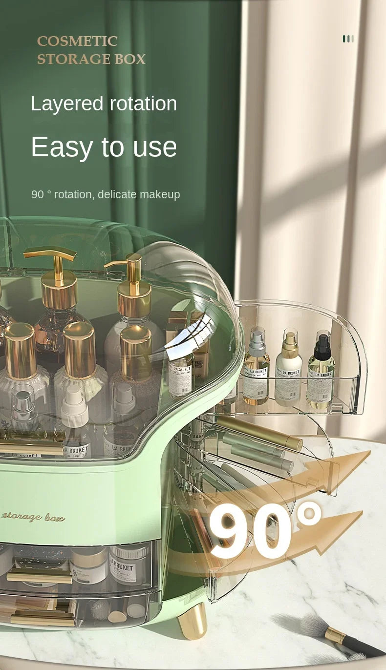 Bathroom Dressing Table Sundries Container Transparent Desk Makeup Organizer Box Large Capacity Cosmetic Jewelry Storage Drawer