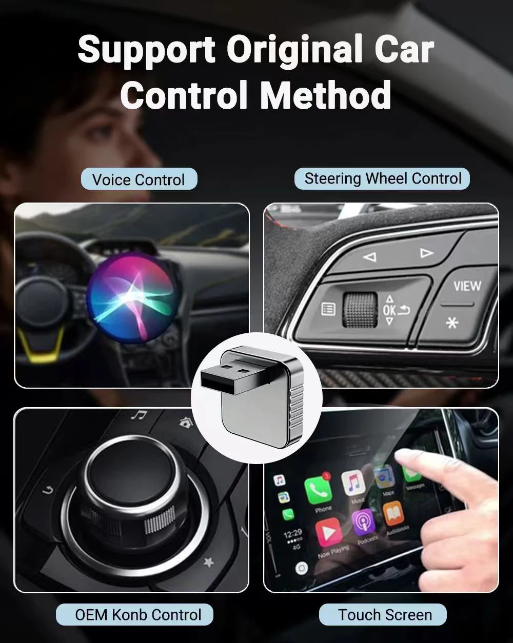 2 in1 Wired to Wireless CarPlay Auto Adapter for Car