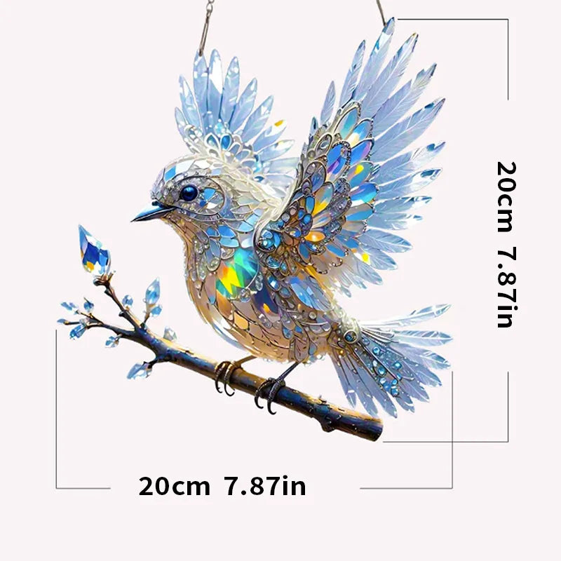 decoration home Art Hummingbird Acrylic Crystal Sky Bluebird Colorful Decorations Charming Shining Artworks Art Kit Home Decor