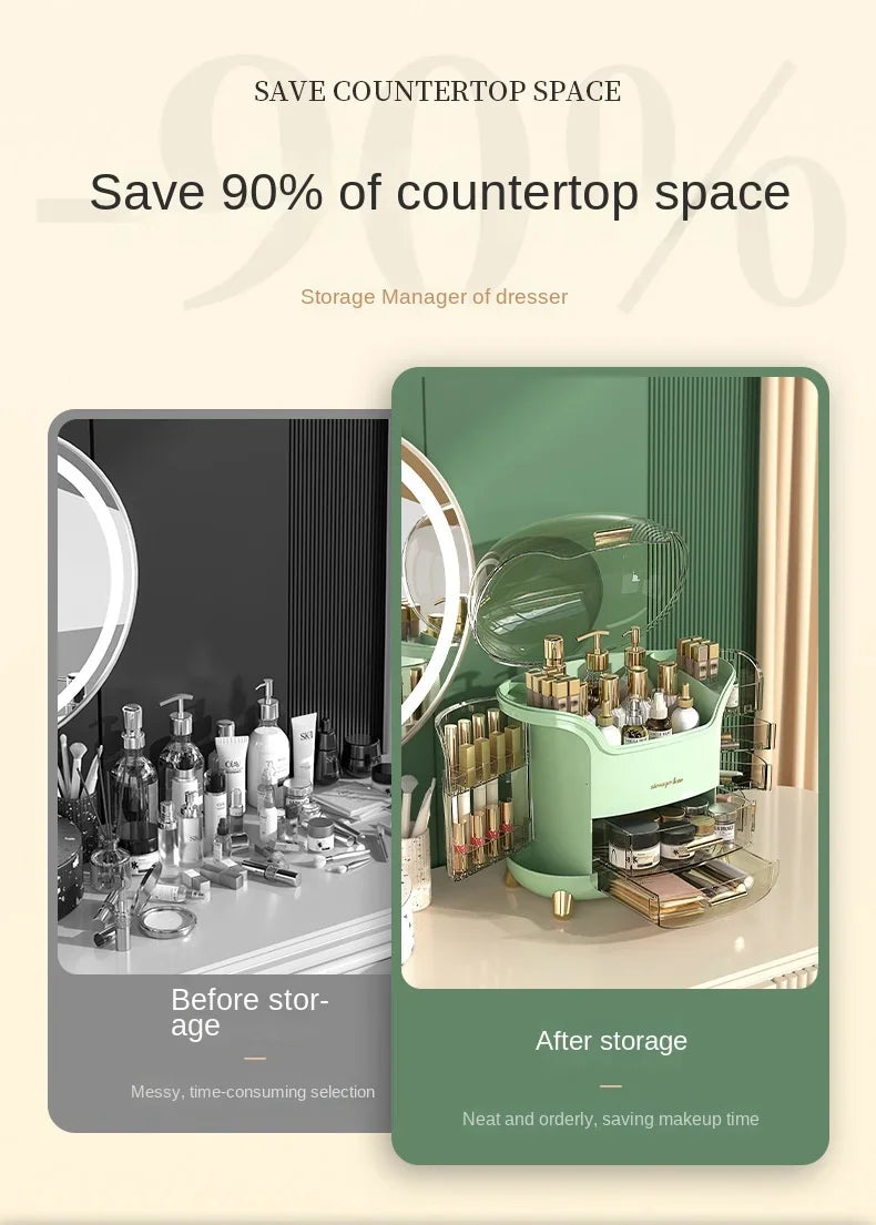 Bathroom Dressing Table Sundries Container Transparent Desk Makeup Organizer Box Large Capacity Cosmetic Jewelry Storage Drawer