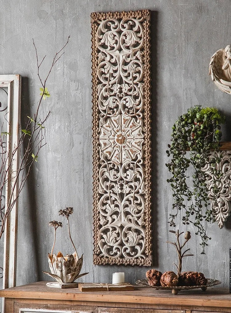 Vintage Antique Hollowed Out Wall Decoration Accents Living Room Bedroom Hangings Wall Decor Luxury Entrance Hall Background