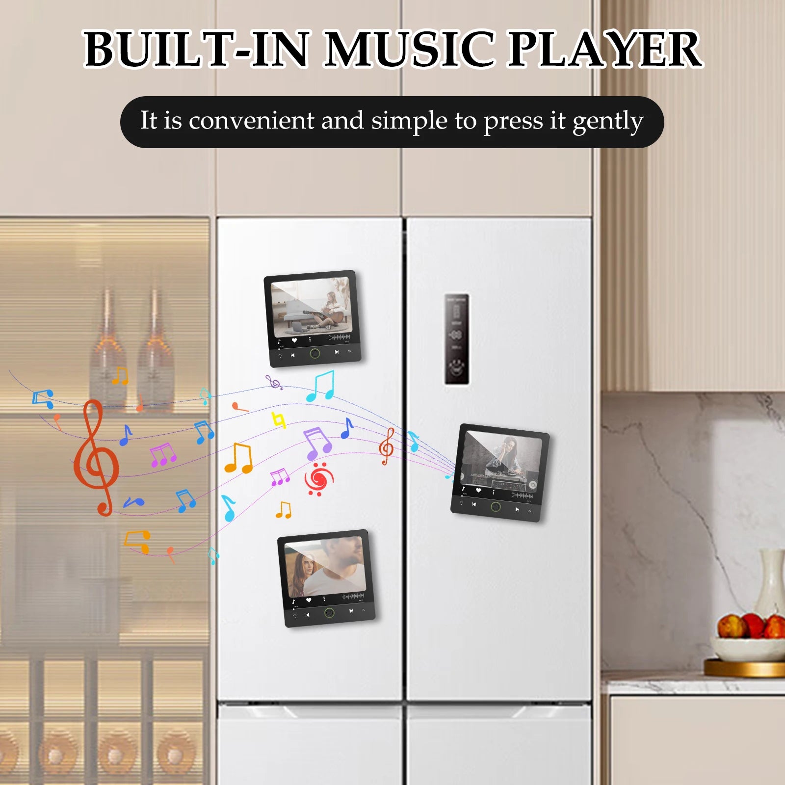 Acrylic Music Fridge Magnet Custom Music Album Fridge Sticker Compact Personalized Plaque Magnet Player With Built in Music