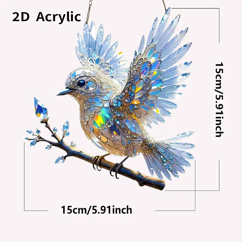 decoration home Art Hummingbird Acrylic Crystal Sky Bluebird Colorful Decorations Charming Shining Artworks Art Kit Home Decor