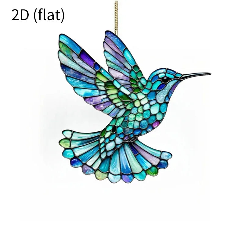 decoration home Art Hummingbird Acrylic Crystal Sky Bluebird Colorful Decorations Charming Shining Artworks Art Kit Home Decor