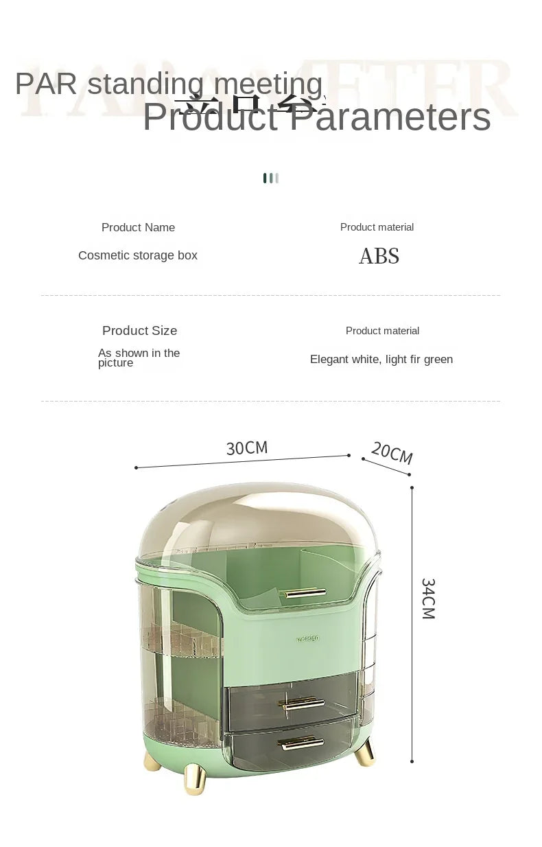Bathroom Dressing Table Sundries Container Transparent Desk Makeup Organizer Box Large Capacity Cosmetic Jewelry Storage Drawer