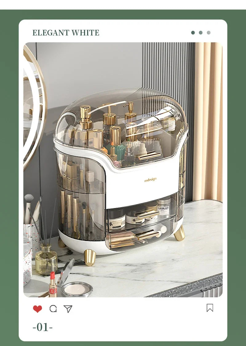 Bathroom Dressing Table Sundries Container Transparent Desk Makeup Organizer Box Large Capacity Cosmetic Jewelry Storage Drawer