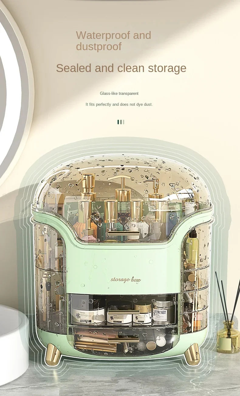 Bathroom Dressing Table Sundries Container Transparent Desk Makeup Organizer Box Large Capacity Cosmetic Jewelry Storage Drawer