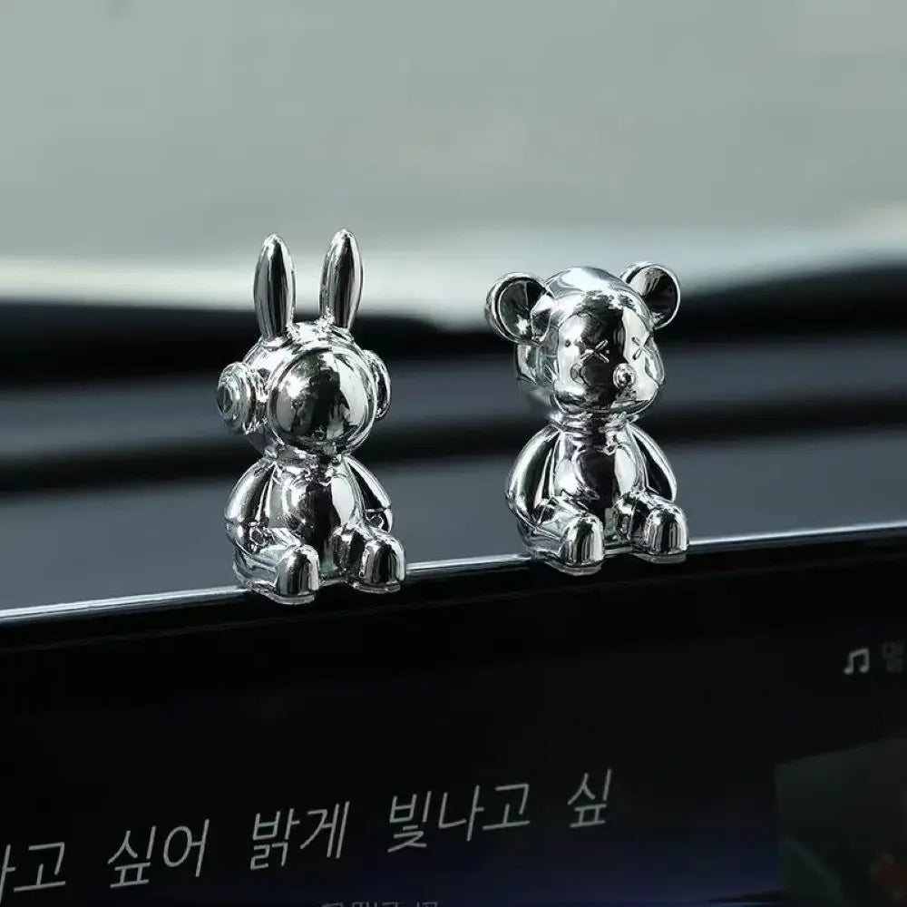 Car Interior Decoration Cartoon Animal Center Console Decor Room Dining Table Desk Figurines Miniatures Ornament Plating Rabbit