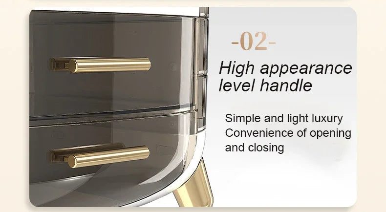 Bathroom Dressing Table Sundries Container Transparent Desk Makeup Organizer Box Large Capacity Cosmetic Jewelry Storage Drawer