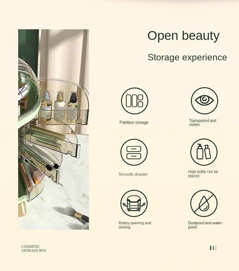 Bathroom Dressing Table Sundries Container Transparent Desk Makeup Organizer Box Large Capacity Cosmetic Jewelry Storage Drawer
