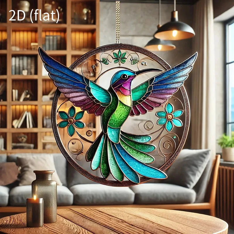 decoration home Art Hummingbird Acrylic Crystal Sky Bluebird Colorful Decorations Charming Shining Artworks Art Kit Home Decor