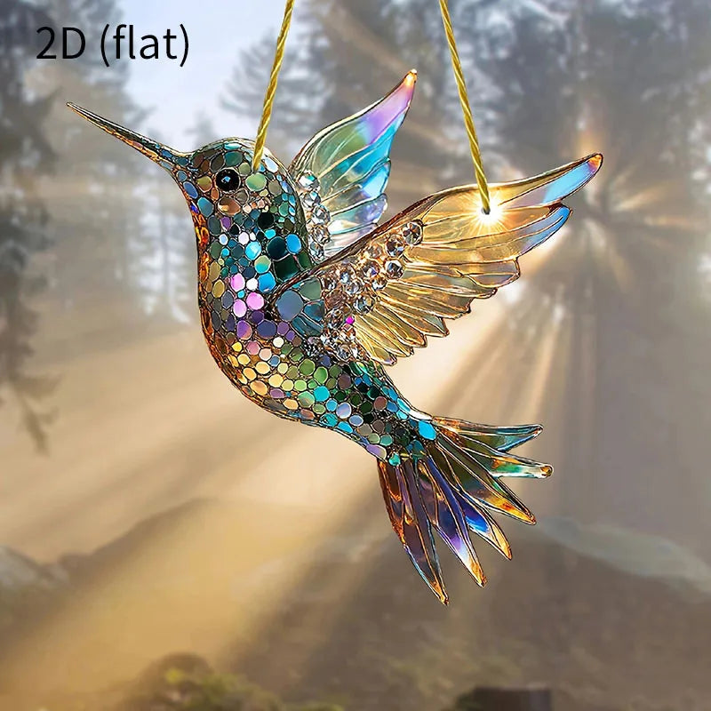 decoration home Art Hummingbird Acrylic Crystal Sky Bluebird Colorful Decorations Charming Shining Artworks Art Kit Home Decor