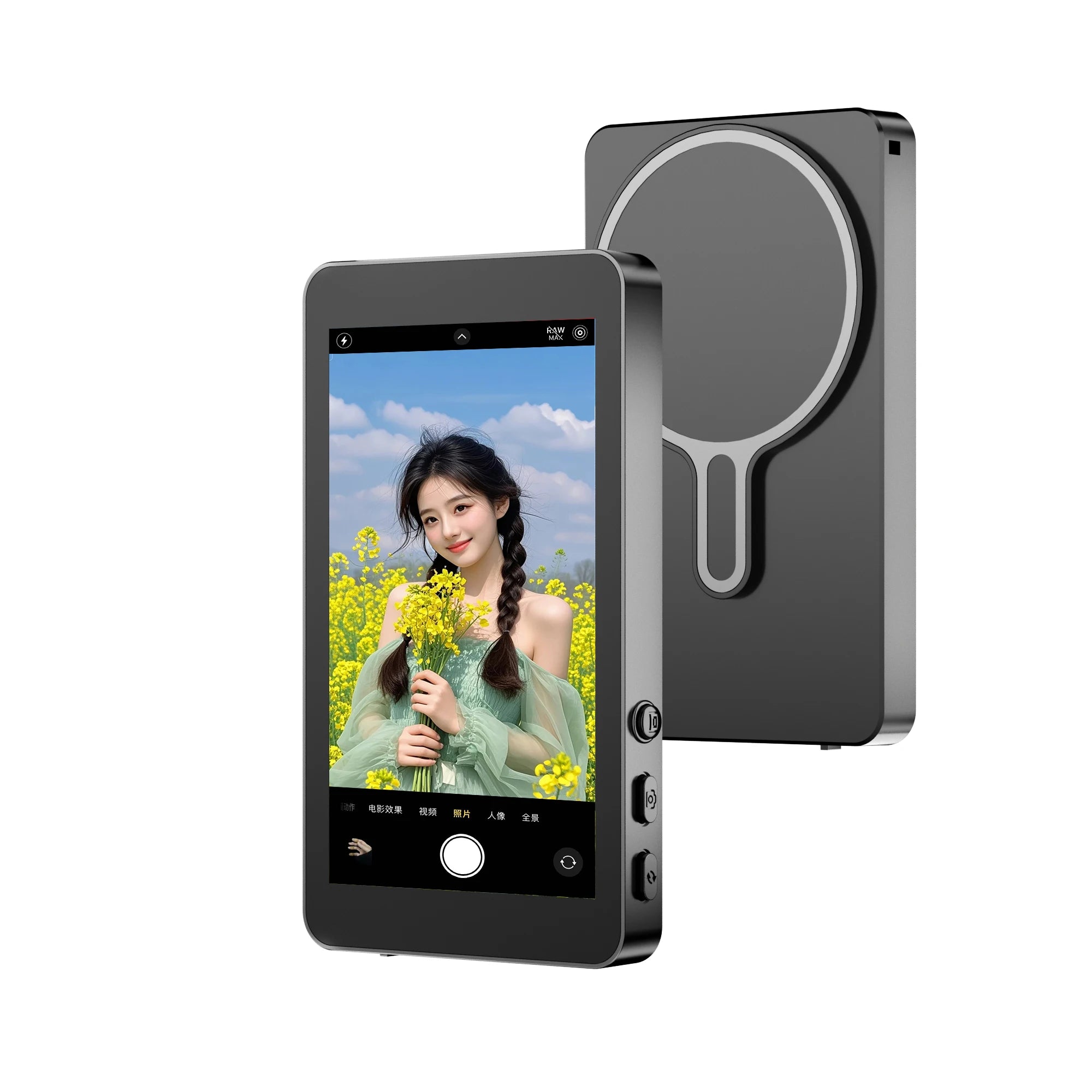 Magnetic Phone Vlog Selfie Monitor Screen Phone Rear Camera Self-Timer For Live Streaming Video Recording for iPhone Android