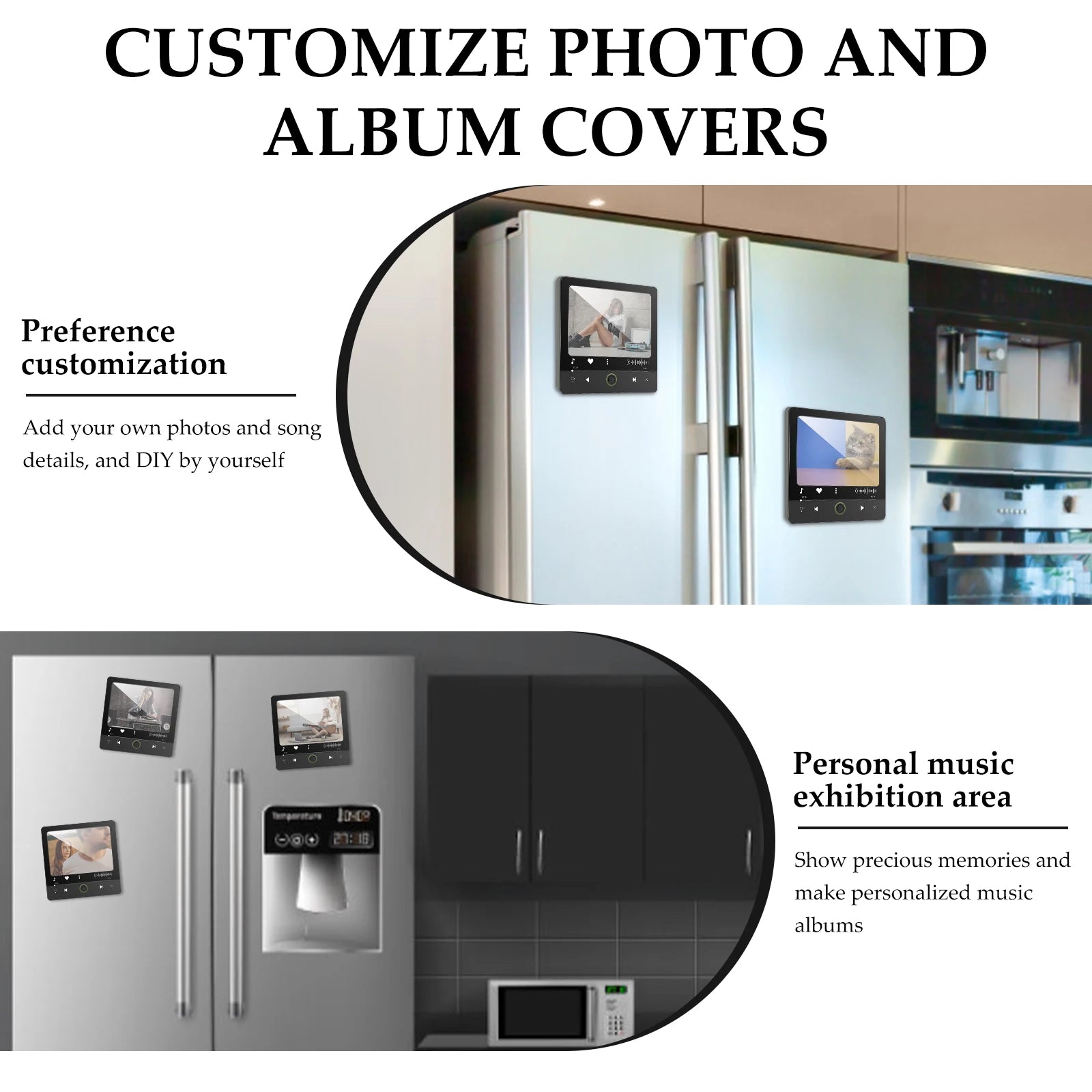 Acrylic Music Fridge Magnet Custom Music Album Fridge Sticker Compact Personalized Plaque Magnet Player With Built in Music