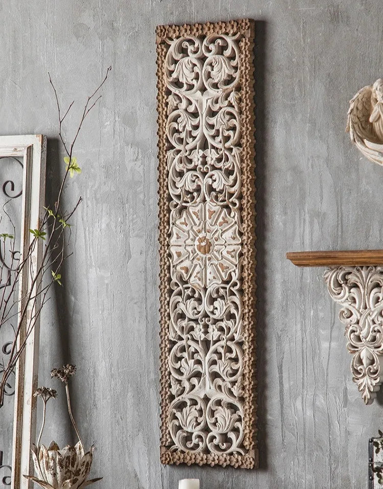Vintage Antique Hollowed Out Wall Decoration Accents Living Room Bedroom Hangings Wall Decor Luxury Entrance Hall Background
