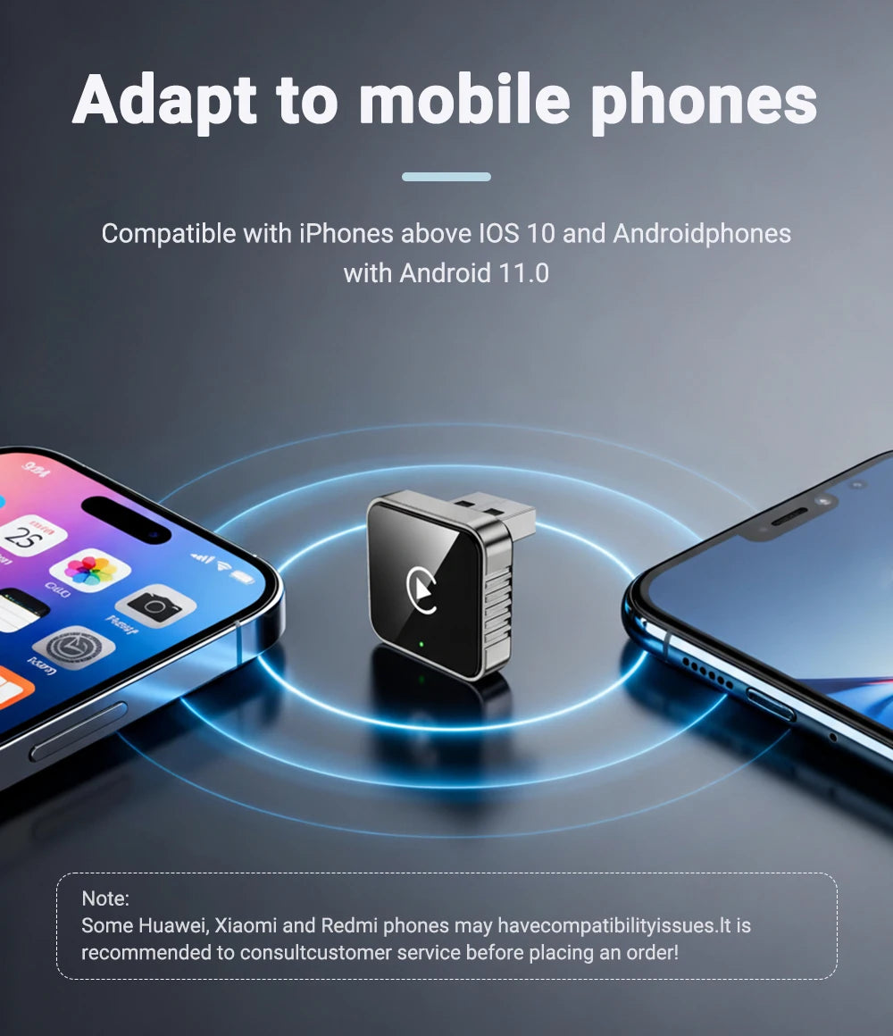 2 in1 Wired to Wireless CarPlay Auto Adapter for Car