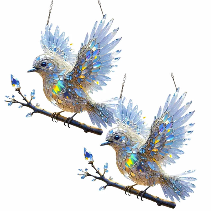 decoration home Art Hummingbird Acrylic Crystal Sky Bluebird Colorful Decorations Charming Shining Artworks Art Kit Home Decor