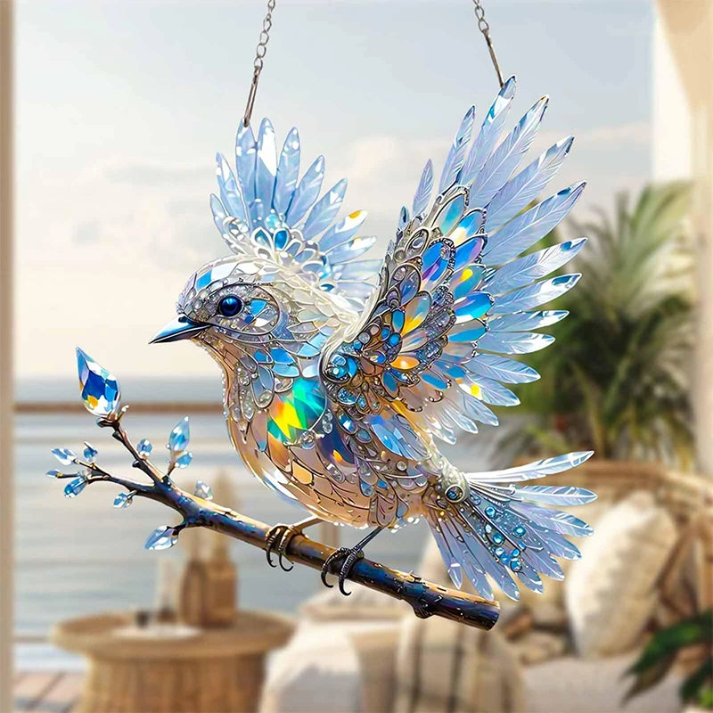 decoration home Art Hummingbird Acrylic Crystal Sky Bluebird Colorful Decorations Charming Shining Artworks Art Kit Home Decor