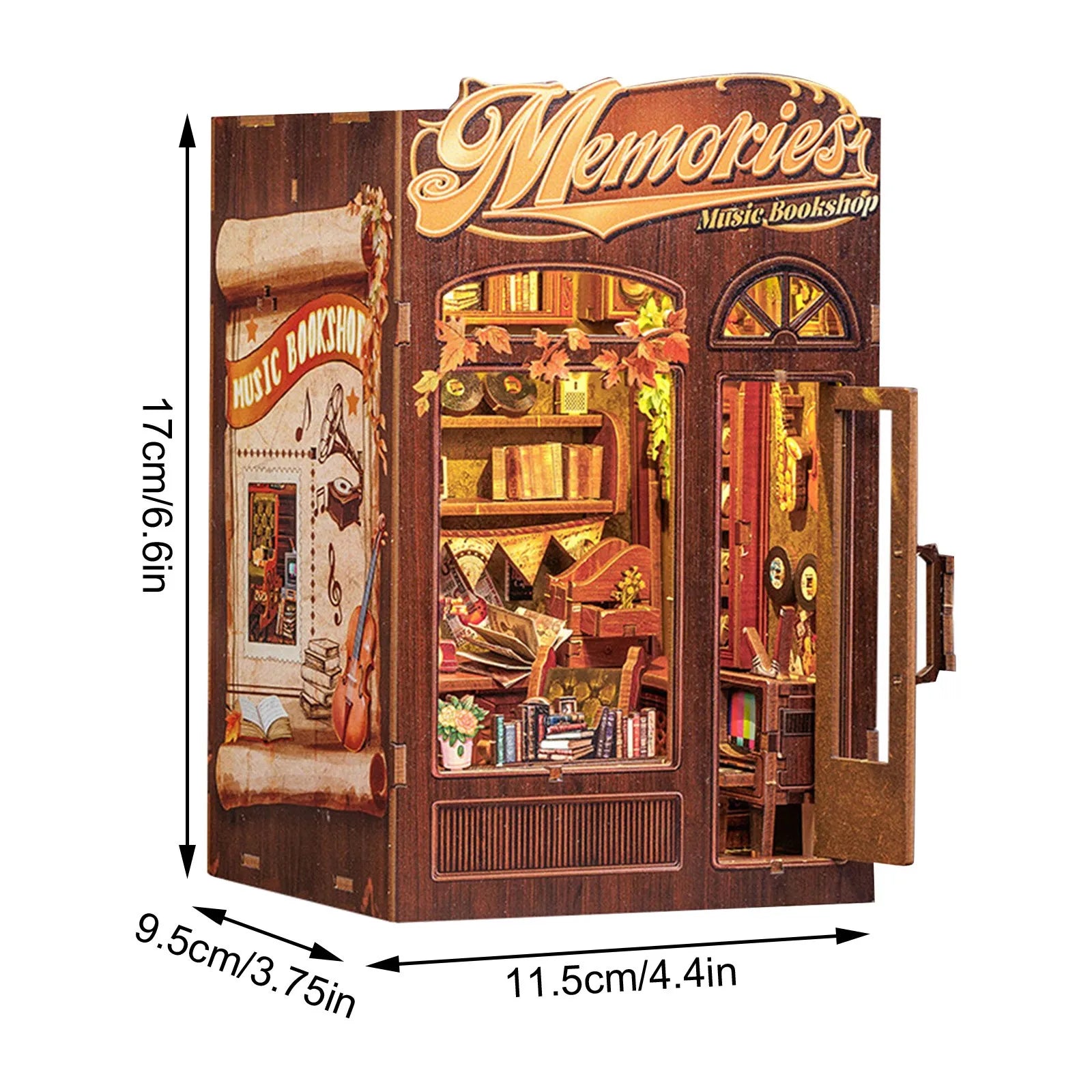DIY Miniature House Dollhouse Library House Bookshelf Decor Vintage Book Corner Decoration Gift 3D Puzzle Decoration