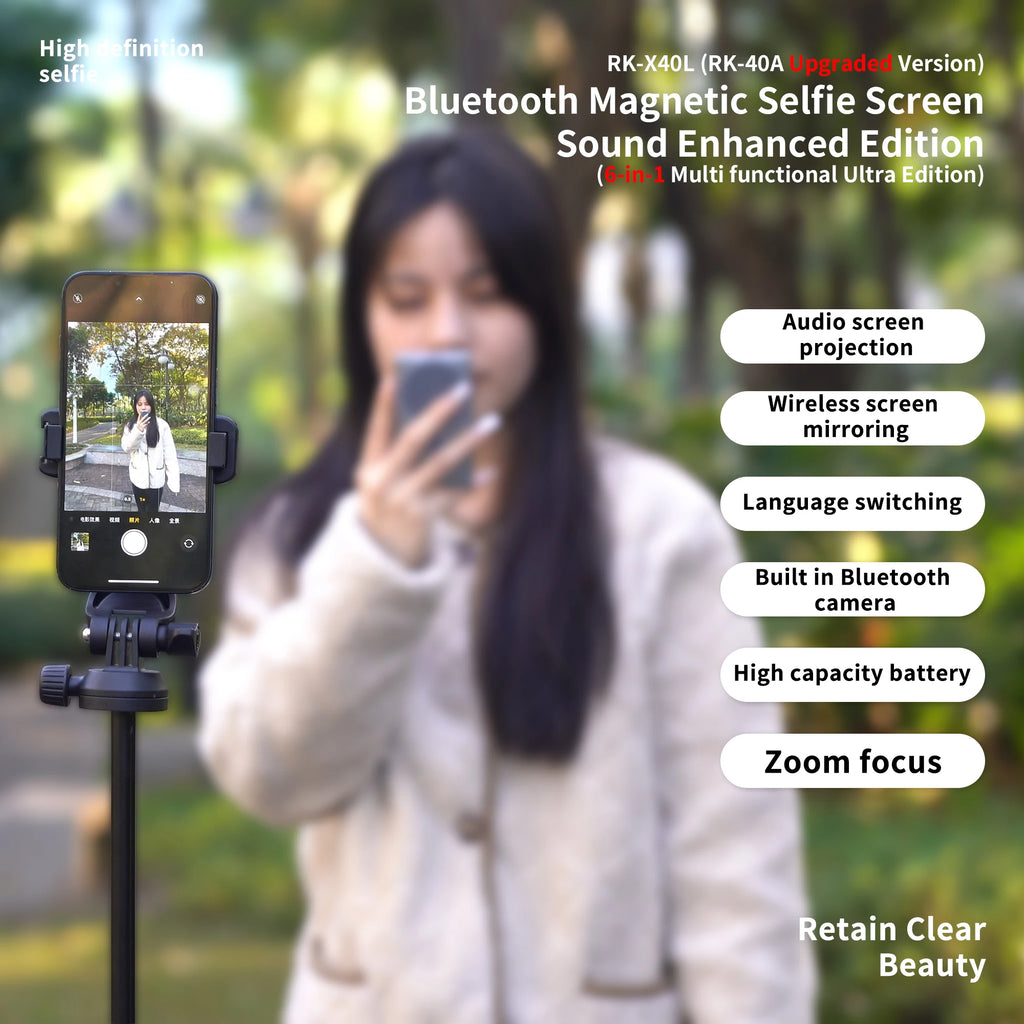 Magnetic Phone Vlog Selfie Monitor Screen Phone Rear Camera Self-Timer For Live Streaming Video Recording for iPhone Android