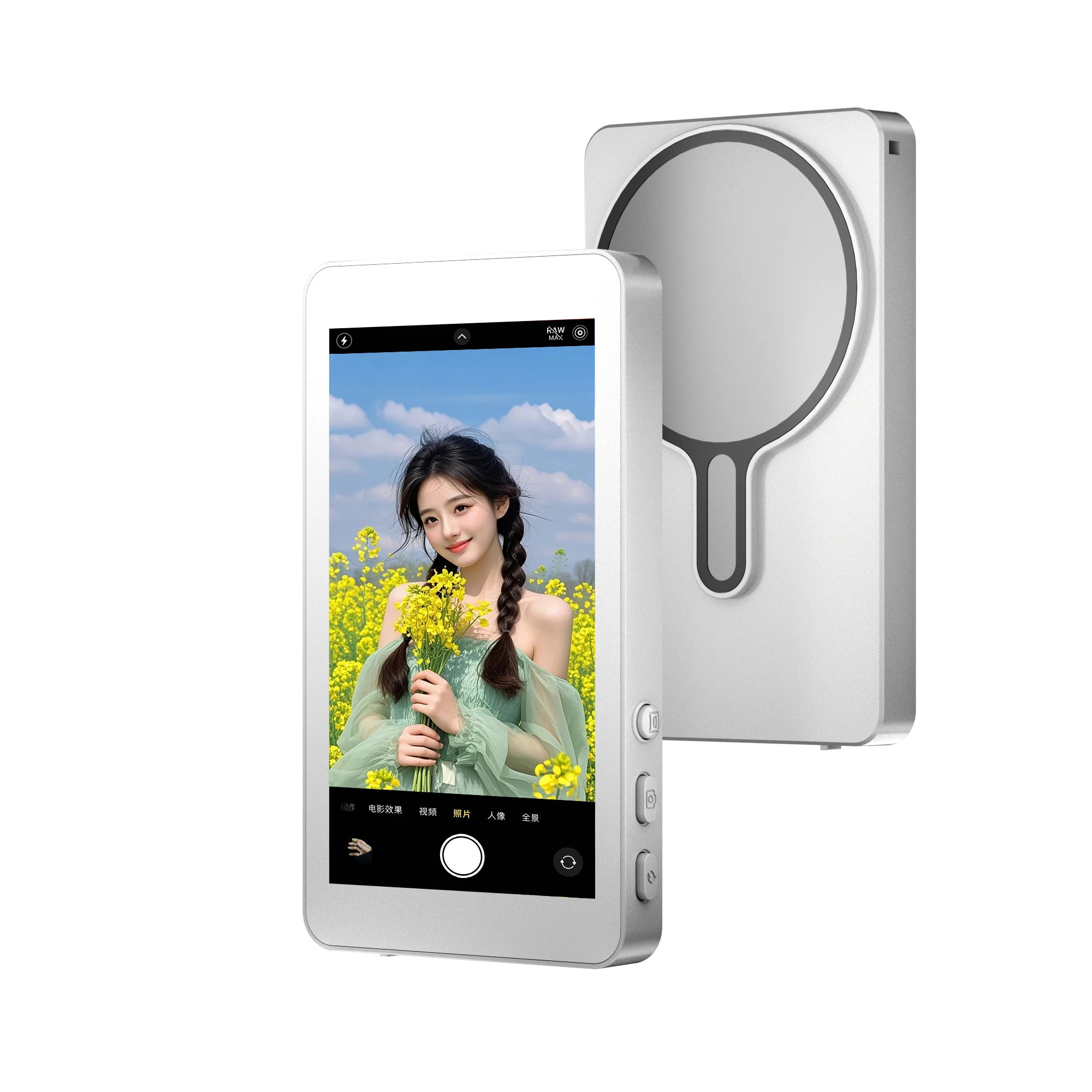 Magnetic Phone Vlog Selfie Monitor Screen Phone Rear Camera Self-Timer For Live Streaming Video Recording for iPhone Android