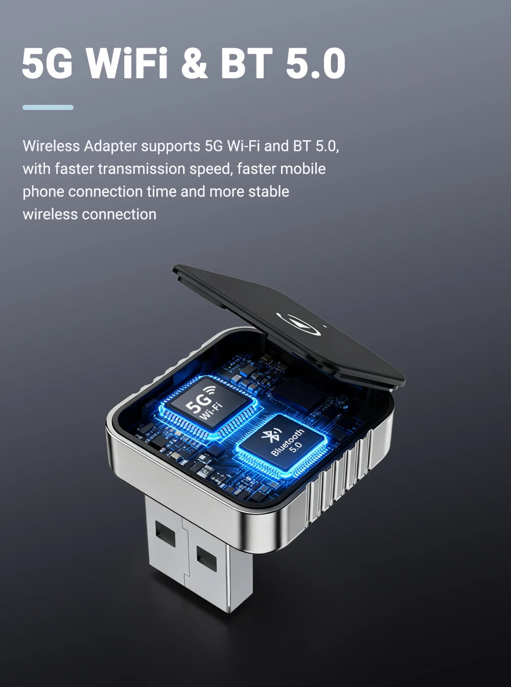 2 in1 Wired to Wireless CarPlay Auto Adapter for Car