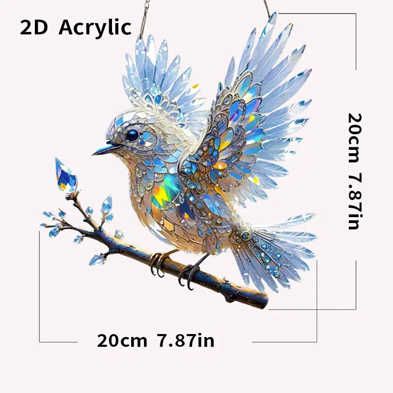 decoration home Art Hummingbird Acrylic Crystal Sky Bluebird Colorful Decorations Charming Shining Artworks Art Kit Home Decor