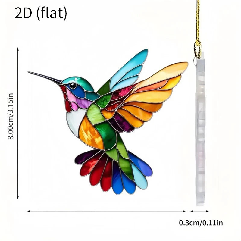 decoration home Art Hummingbird Acrylic Crystal Sky Bluebird Colorful Decorations Charming Shining Artworks Art Kit Home Decor