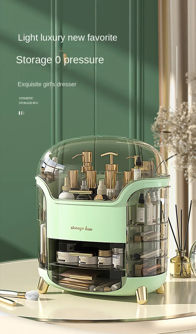 Bathroom Dressing Table Sundries Container Transparent Desk Makeup Organizer Box Large Capacity Cosmetic Jewelry Storage Drawer