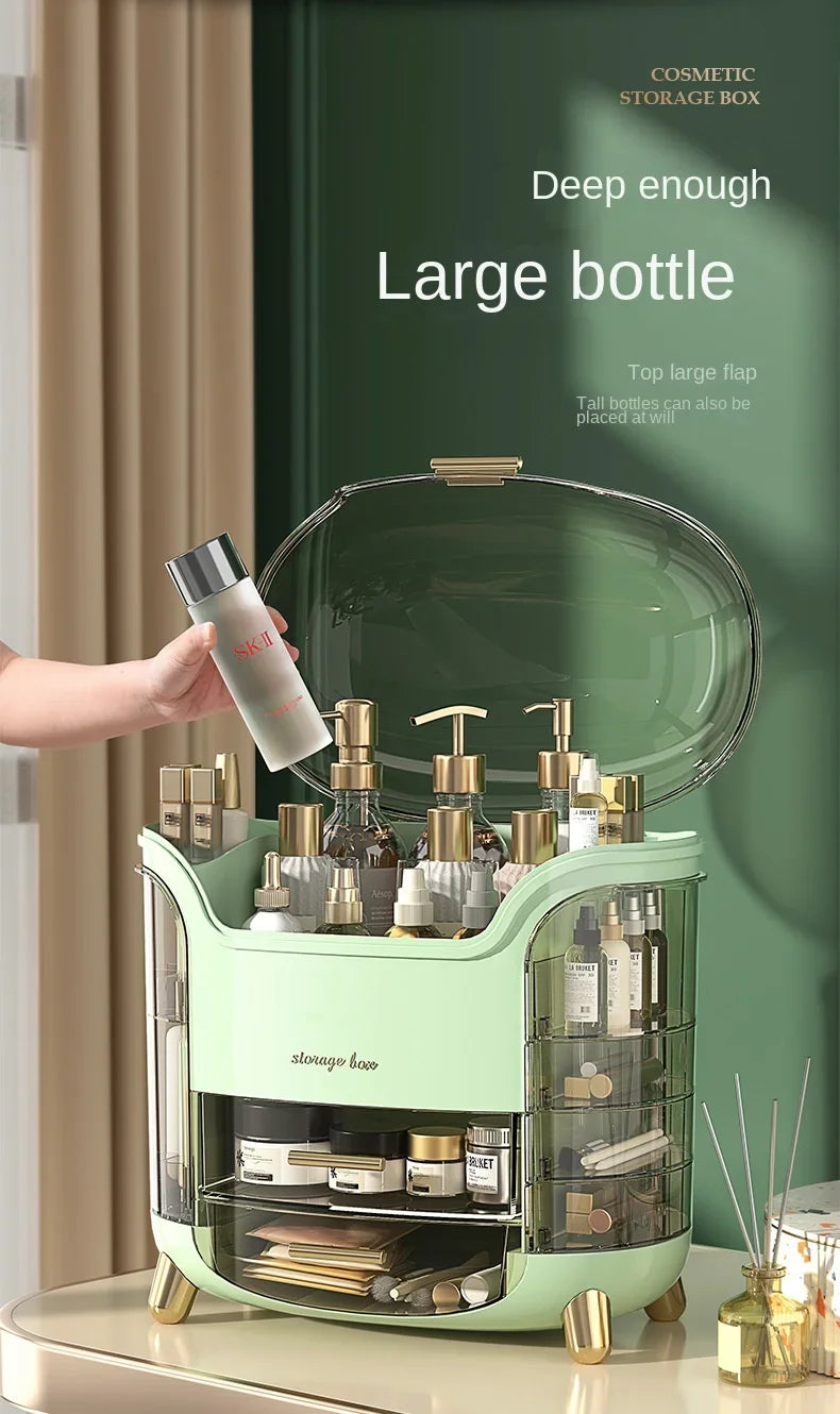 Bathroom Dressing Table Sundries Container Transparent Desk Makeup Organizer Box Large Capacity Cosmetic Jewelry Storage Drawer
