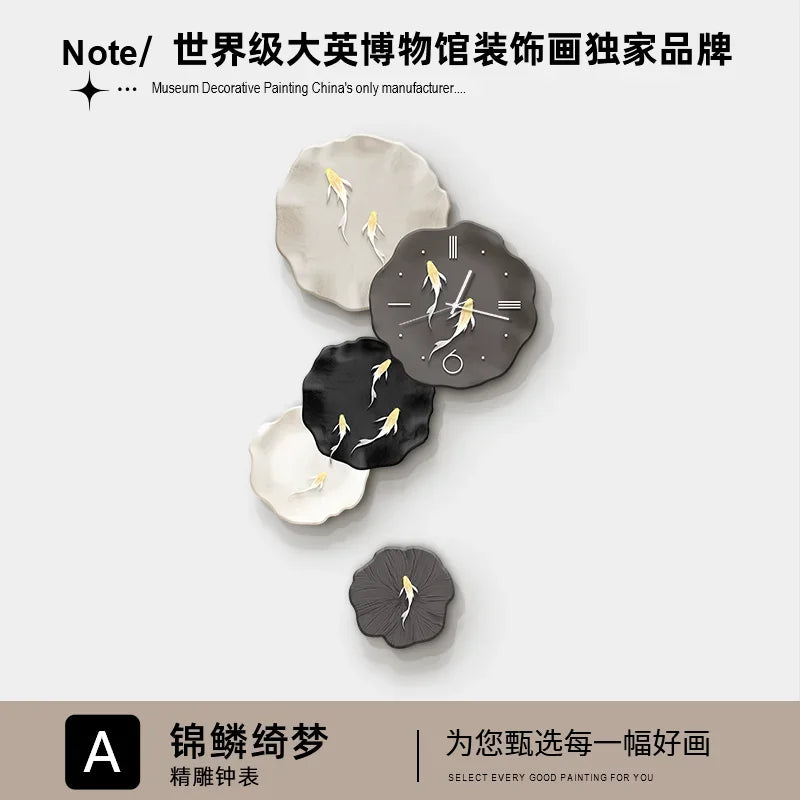 Abstract Art Living Room Decorative Painting Wall Clock Background Wall Clock Decoration Clocks Wall Home Decor
