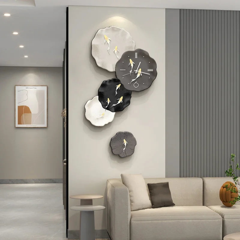 Abstract Art Living Room Decorative Painting Wall Clock Background Wall Clock Decoration Clocks Wall Home Decor