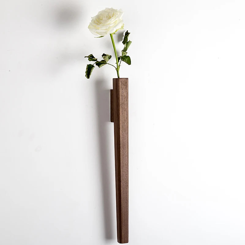 Home Wall Decoration Porch Wall Hanging Vase Living Room Bohemian Plant Flower Bottle Vase Wooden Solid Wood Flower Room Decor