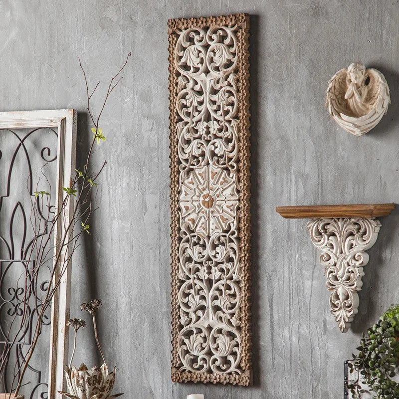 Vintage Antique Hollowed Out Wall Decoration Accents Living Room Bedroom Hangings Wall Decor Luxury Entrance Hall Background