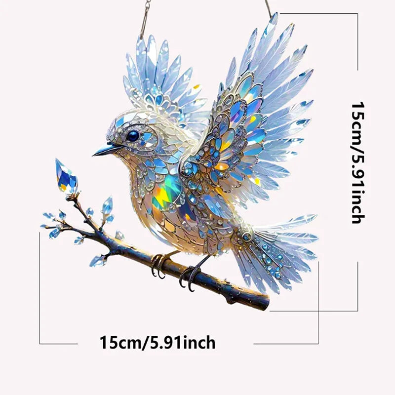 decoration home Art Hummingbird Acrylic Crystal Sky Bluebird Colorful Decorations Charming Shining Artworks Art Kit Home Decor